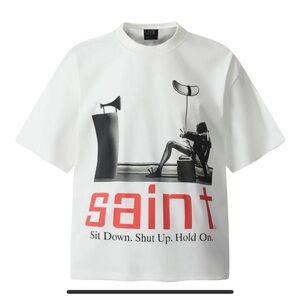 All Saints White and Red Graphic Kids T-Shirt